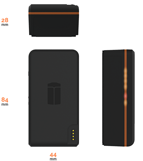 Dimensions for Robust GPS Tracker Lightbug Pro- 77 x 55 x 27 mm