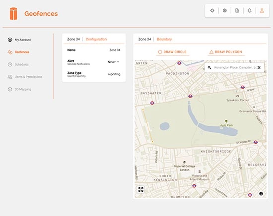 Geofence setup example step 2