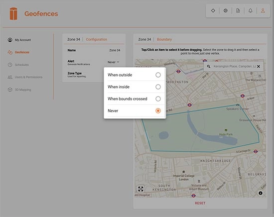 Geofence setup example step 8