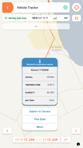 External Bluetooth temperature and humidity sensor