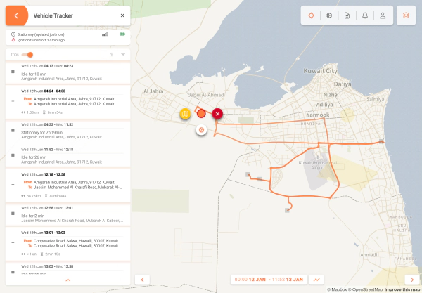 Lightbug GPS tracking app with full location history