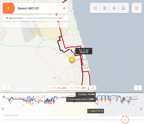 Beautiful and intuitive data interface for sensors such as temperature and humidity